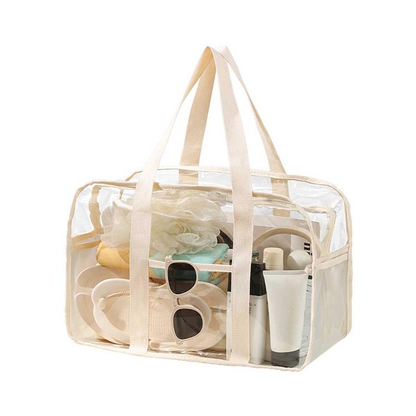 YQWIN Transparent Bag, Plastic Bag, Zipper Included, PVC Material, 2-Way,