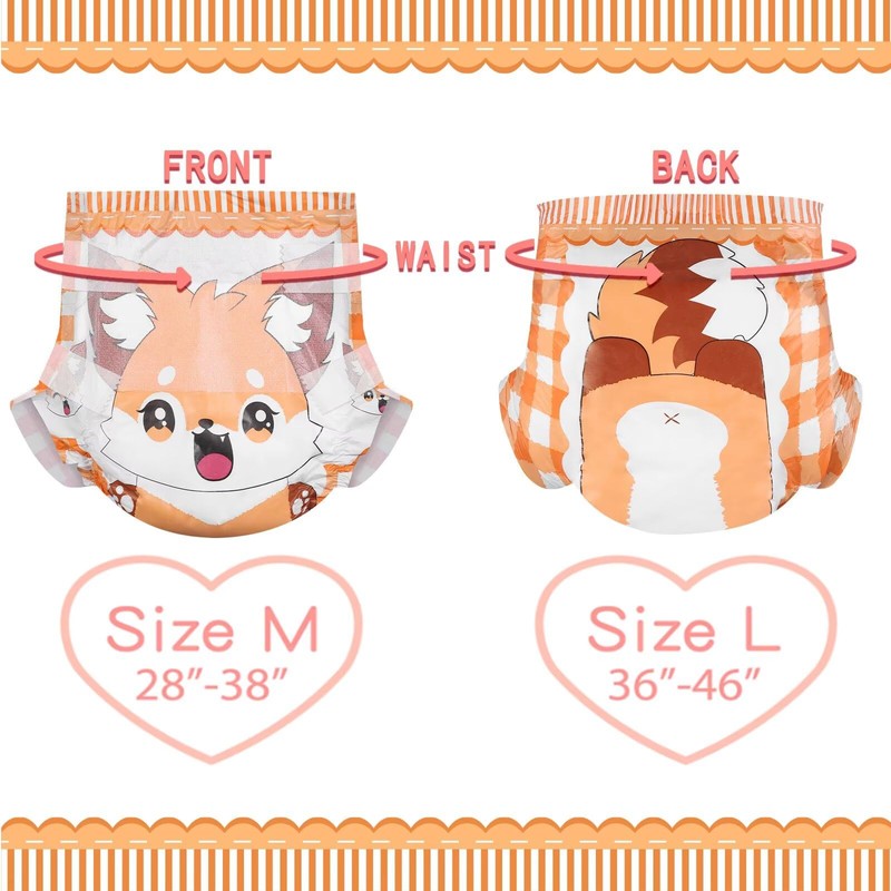 Landofgenie Adult Printed Diaper High Absorption Capacity 10Pack (L36-46")