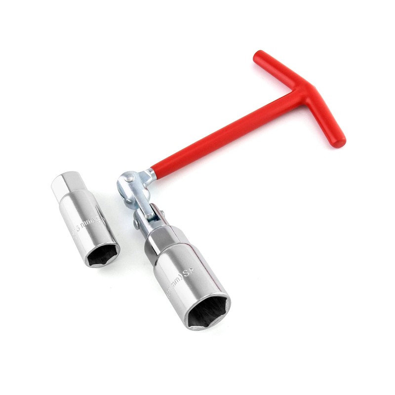 QWORK Spark Plug Socket Wrench, Universal,T-handle, 6mm (5/8") & 21mm