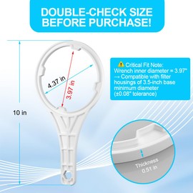 Criez Heavy Duty Water Filter Wrench for 2.5x10 & 2.5x20 Inch Cartridges - 3.5 inch Max Grip Fits RO System, Under Sink Filter & Slim Housings - Durable ABS Plastic Tool with Anti-Slip Teeth