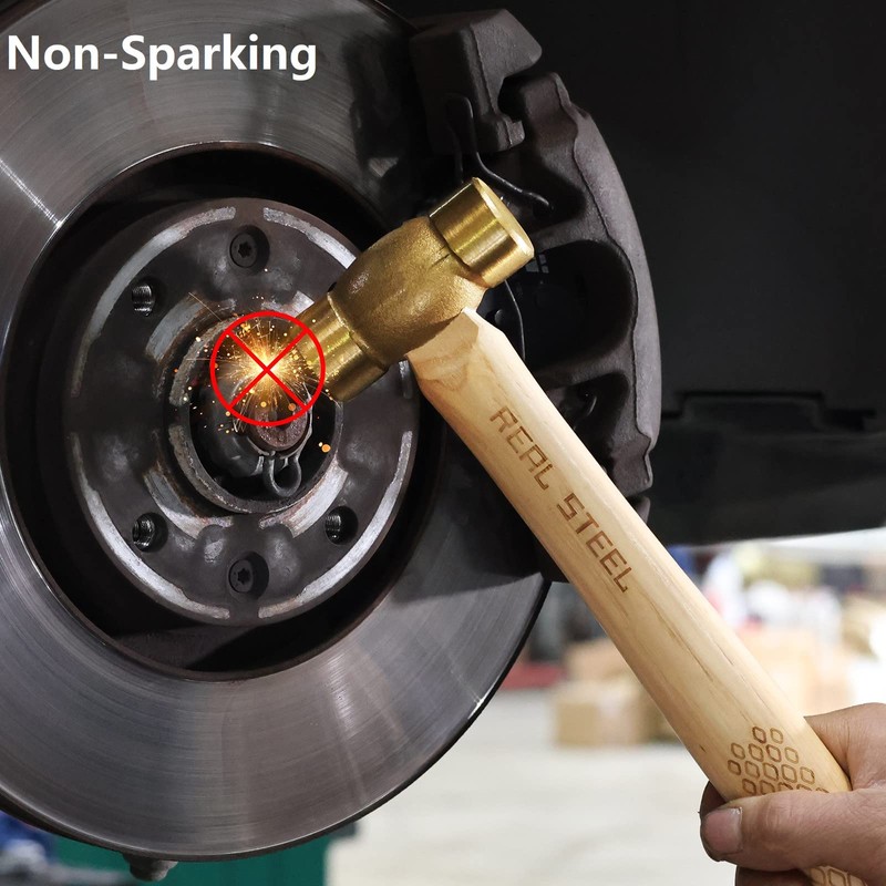 REAL STEEL Drop Forged Solid Brass Non-Sparking Hammer 20 Oz,