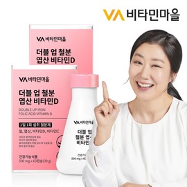 Vitamin Village Double Up Iron Folic Acid Vitamin D 30g, 60 tablets, 2 units / 비타민마을 더블 업 철분 엽산 비타민D 30g, 60정, 2개