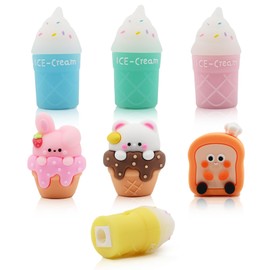 7PCS Cute Pencil Sharpeners, Kids Pencil Sharpener Manual, Handheld Pencil Sharpeners for Colored Pencils, Creative Cartoon Pencil Sharpener Kawaii Stationary Gifts School Home Office Supplies
