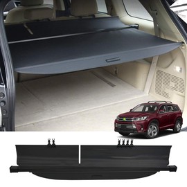 Powerty Cargo Cover for Toyota Highlander 2014-2019 Retractable Trunk Shielding Shade Cargo Luggage Cover (Not fit Two Captain Chairs Model)(Updated Version:no Gap)