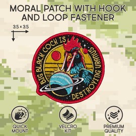 SHEVRONESS Uranus Tactical Funny Morale Patch for Hats, Vests, Jeans, Backpacks, All Clothes, and Gear - Highly Durable and Incredibly Resistant to Fading and Tearing - 3.5 x 3.5 in