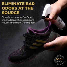 Natural Shoe Deodorizer Spray & Odor Eliminator - 1 Pack 6 Oz Refreshing & Long Lasting Fresh Citrus Burst Shoe Spray - Footwear Freshener for Sneakers, Boots, and Athletic Shoes