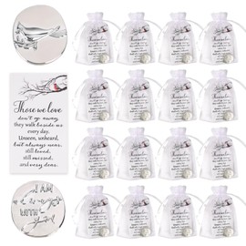 20Pcs Cardinal Memorial Angel Sign Coins Set, Celebration of Life Funeral Favors-Include Cardinal Funeral Pocket Token Cardinal Poem Cards and Organza Bags, Cardinal Charms Funeral Favors for Guest