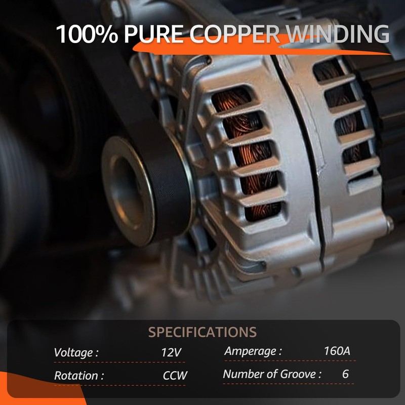 Armker Alternator Compatible with Jeep Wrangler 2012-2018 V6 3.6L, 2018