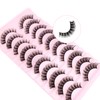 Oreola False Eyelashes, 10 Pairs, Russian Strip Lashes, D Curl