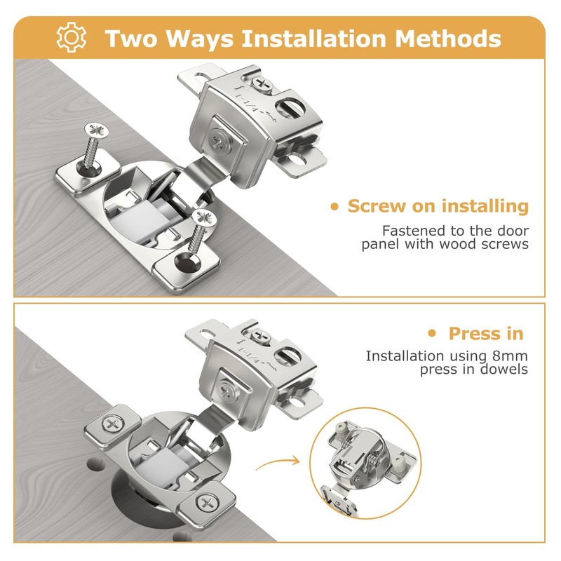 Furniware 20 Pieces 1-1/4 in Overlay Soft Close Concealed Hinge
