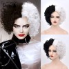Jextech Peluca Cruella Devil Blanco Con Negro Alta Calidad Cosplay
