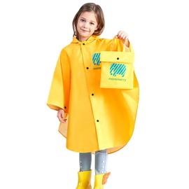 Kids Cartoon Raincoat Children's Schoolbag Waterproof Rain Jacket Coat Boys And Girls Raincoat Poncho Cape Yellow 5-7Y