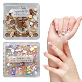 ZHEJIA Seashell Style Nail (Set of 2 Colors) Sea Shell Nail Parts, Shelf Rake, 3D Shell Parts, Nails, Resin Sealed, DIY Decoration Material