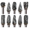10PCS Carbide Burr Set 1/8 Inch Shank Rotary Tool Bits