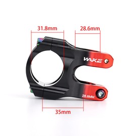 BESNIN Bike Stem 0 Degree 31.8mm for Handlebar 35mm Short Bike Stem Two Tone Stem Colorful Bike Stem (black red)