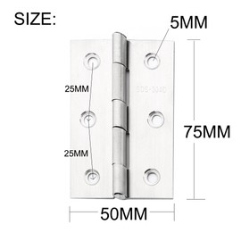 10 Pcs Stainless Steel Home Furniture Hardware Door Hinge Long 75MM x 50MM