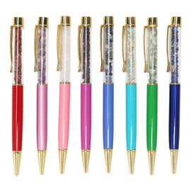 8PCS Crystal Ballpoint Pen Fashionable Colorful Bling Crystal Pens for Wedding Home School Office Supplies