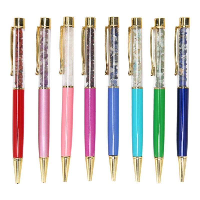 8PCS Crystal Ballpoint Pen Fashionable Colorful Bling Crystal Pens for