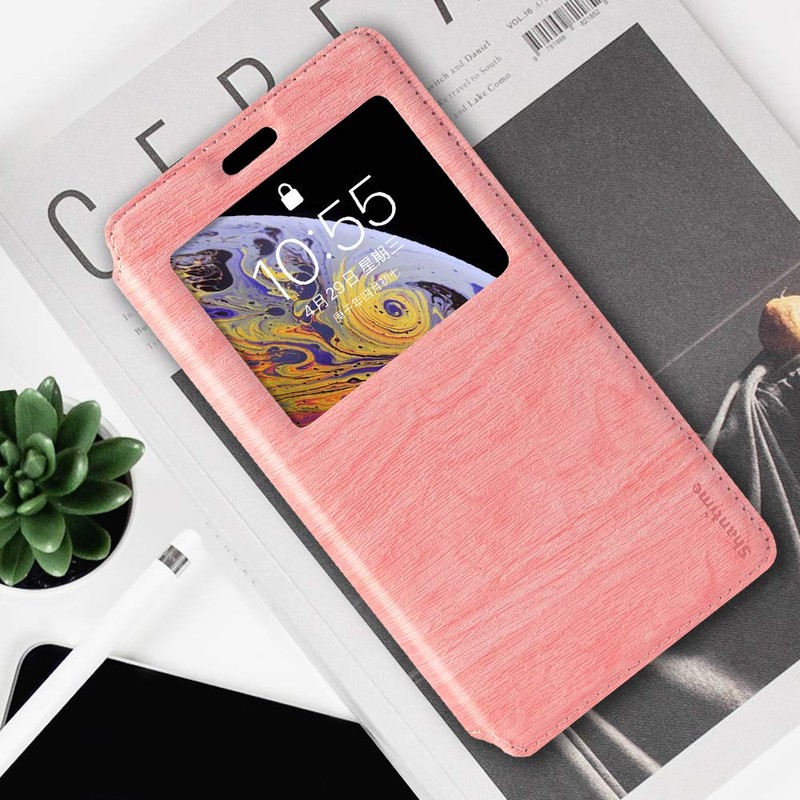 Shantime Viewable Window Leather Flip Case Compatible with AGM Glory