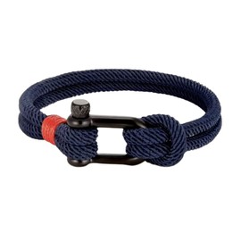 MADIOLA Pulsera de cuerda para hombre, pulsera náutica con grillete de acero para hombre y mujer. Brazalete paracord.