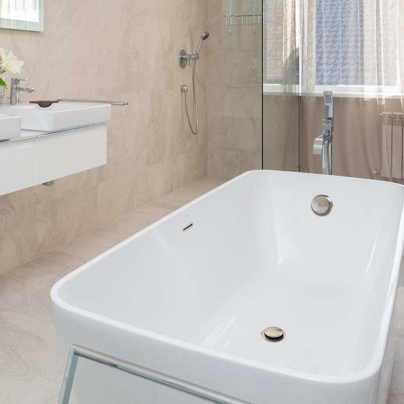 CalcMetal Single Hole Bathtub Drain Overflow Plate with One Matching