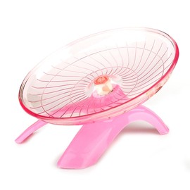 Flying Saucer Hamster Wheel Super-Silent Hamster Wheel Plastic Stable Pets Exercise Wheel Non Slip Run Silent Wheel for Small Pets (Pink)