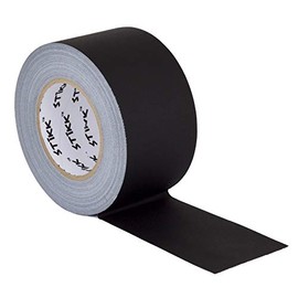 STIKK - Cinta adhesiva negra - 4 x 60 yardas - Cinta adhesiva profesional para trabajos de escena, cinta de injerto para filmación, fotografía y radio, cinta eficaz resistente al agua