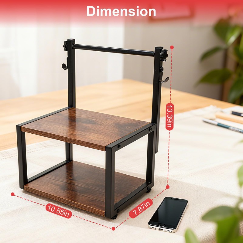 Wooden Thermal Printer Stand for Roll and Fan-Fold Label Holder,