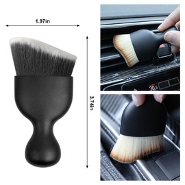 XINLIYA Car Interior Detailing Brush, Scratch Free Auto Ultra Soft Hair Cleaning Curved Dirt Dust Collectors, Vehicle Dashboard Air Conditioner Vents Computer Removal Tool, Universal（Black/White）