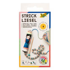 folia 24919 Knitting Dolly with Wool, Wooden Knitting Needle and Embroidery Need