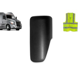 KOZAK Black Door Mirror Cover Left Driver Side for Freightliner Cascadia 2018+ PLUS Freightliner Logo and KOZAK Reflective Vest