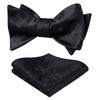 HISDERN Men's Paisley Floral Jacquard Wedding Party Self Bow Tie