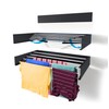 Step Up Laundry Drying Rack (27.5-INCH Industrial Gray), Wall Mounted,