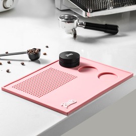 Bincoo Espresso Tamping Mat,Pink Silicone Coffee Tamper Mat,Silicone Tamping Pad for Barista Tool Home Kitchen Bar Coffee Shop