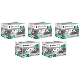 Agfa APX 400 Black & White Film 35mm 36exp 5 Pack