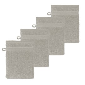 Lashuma Washcloth Grey Pebble Series London Set of 4 Small Terry Cloth Wash Cloths 16 x 21 cm
