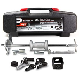 Powerbuilt Master Axle Puller Tool Set, Remove Car Front and Rear, Bearings and Seals, Vehicle Repair 21 Piece Kit - 648611, Silver