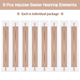 Impulse Sealer Replacement Parts, 8 Pcs Sealer Replacement Element Grip, Heat Seal Strips for 8 Inch Heat Sealer Machine, Impulse Sealer Spare Repair Parts Kits for Most Hand Sealers (2x200 mm)