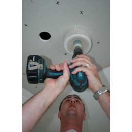 DADE Drill Dust Collector Eliminator D.A.D.E Holesaw Drilling Vertically Ceiling