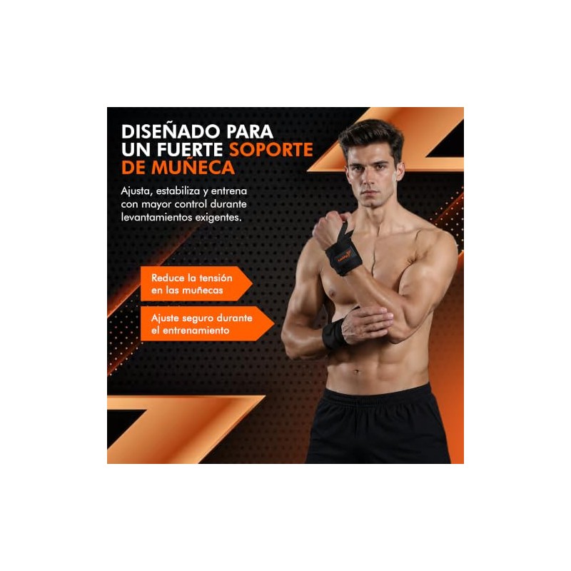 Hyperz - Muñequeras Deportivas para Gym, Par de 18 Pulgadas