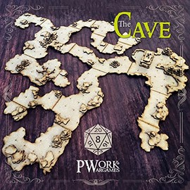 PWORK WARGAMES The Cave (La Caverna) - 3D Tactical Maps RPG Fantasy Dungeon Tiles - 3D Tactical Maps, Modular MDF 3mm