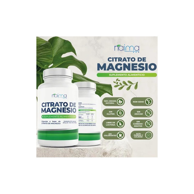 Citrato De Magnesio - 100% Puro - 500mg - 200