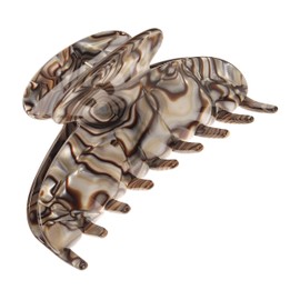 French Hair Clip for Thick Hair, Large Couture Claw Clip for Women, Extra Strong Hold, Damage-Free Comfort, Elegant Faux Shell Design, Onyx Grey | France Luxe