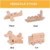 Zonxie 80pcs Wooden Natural Building Blocks Set with Storage Bag