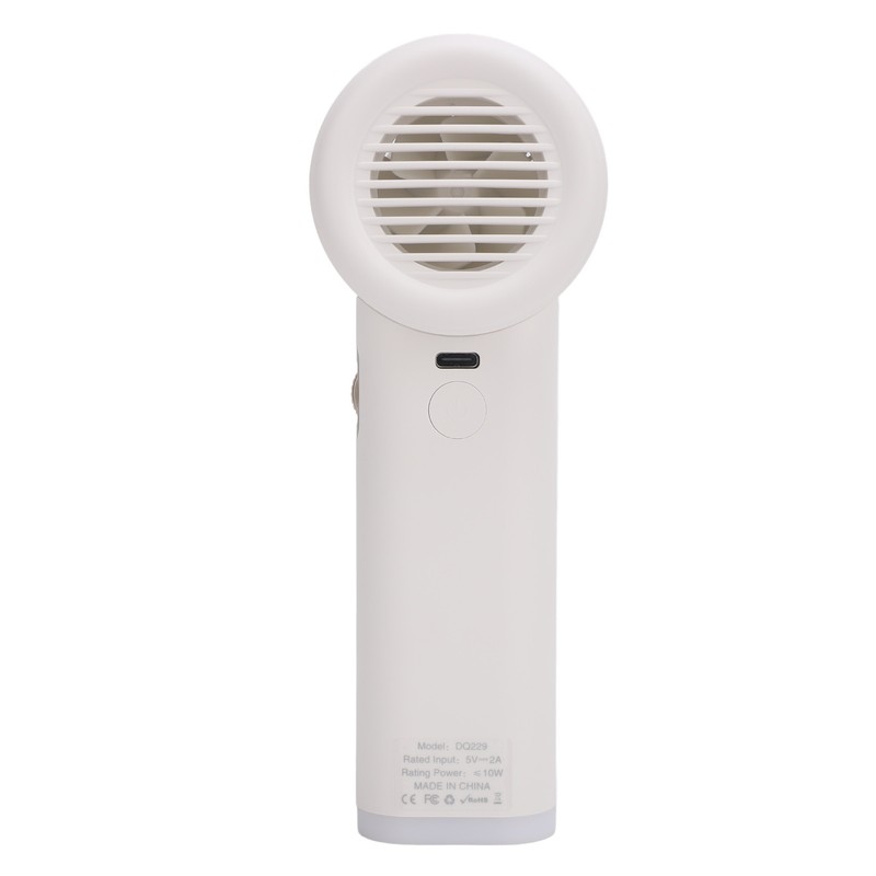 Handheld Fan LED Display Power Adjustable Portable Fan Night Light