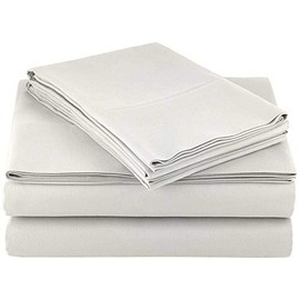 AbleHome Microfiber Bed Sheet Set Double Brushed 4 Piece Set Ultra Soft (King, Beige)