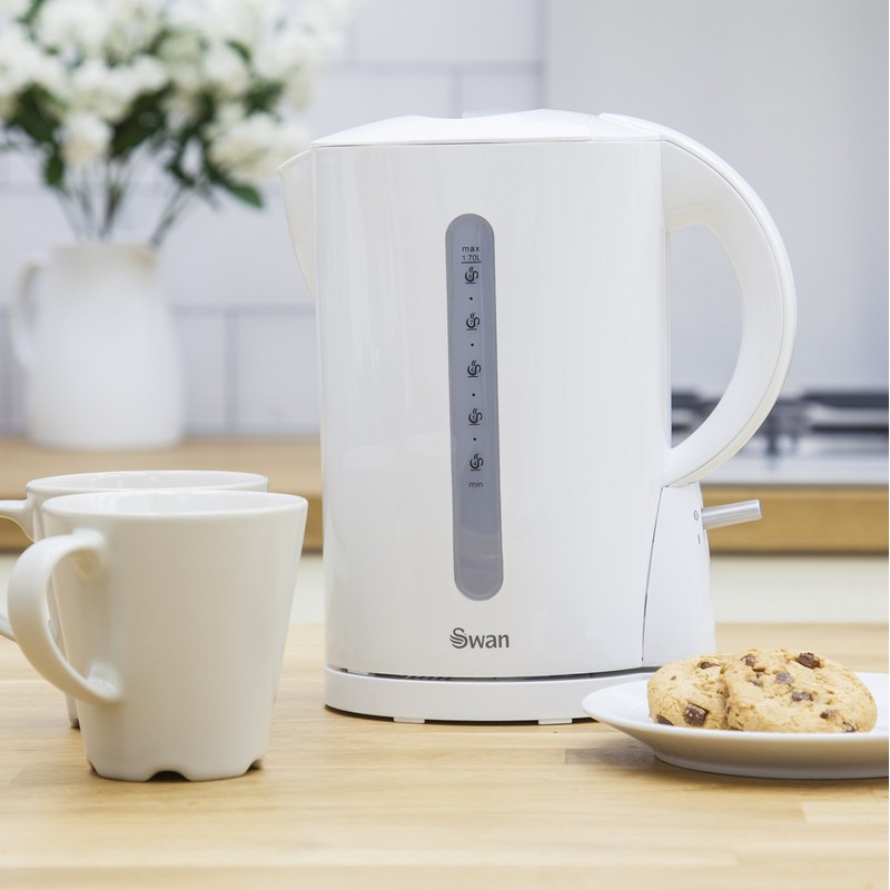Swan SK18121N Jug Kettle, Cordless Design, 1.7L, 2.2Kw, White