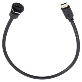 PENGLIN HDMI Panel Mount Extension Cable, HDMI 2.0 Male to Female Adapter Short Extender Cord, Support 4K 3D Compatible with HDTV, Laptop and PC(0.5M/19.69inch)