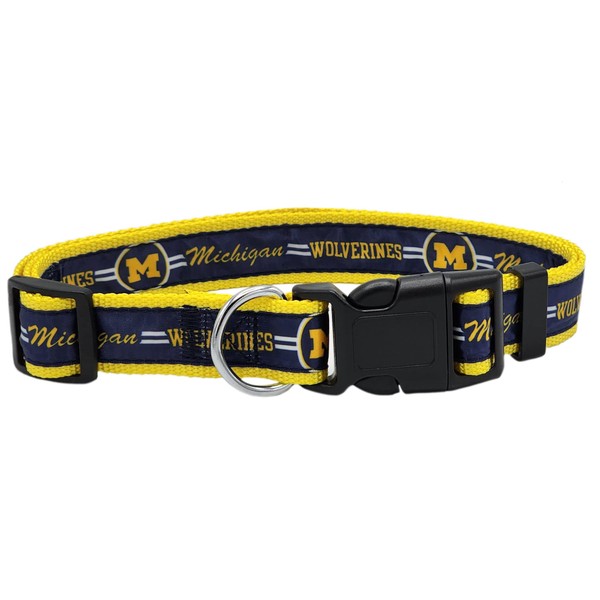 Pets First Collegiate Pet Accessories, Dog Collar, Michigan Wolverines, Small