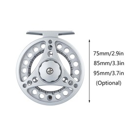 Fly Fishing Reel-95mm Fly Reel-Fishing Reel-Fly Fishing Reel Left/Right Hand-Fly Reel-Fly Fishing Reel for Men, Fishing Liker Gift-Silver